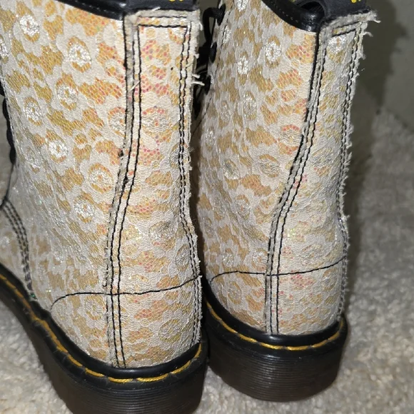 Dr. Martens Lace And Gold GlitterBoots Made In England